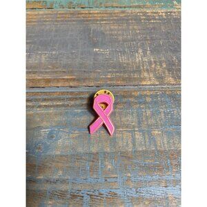 Breast Cancer Awareness Pink Ribbon Plastic Lapel Pin